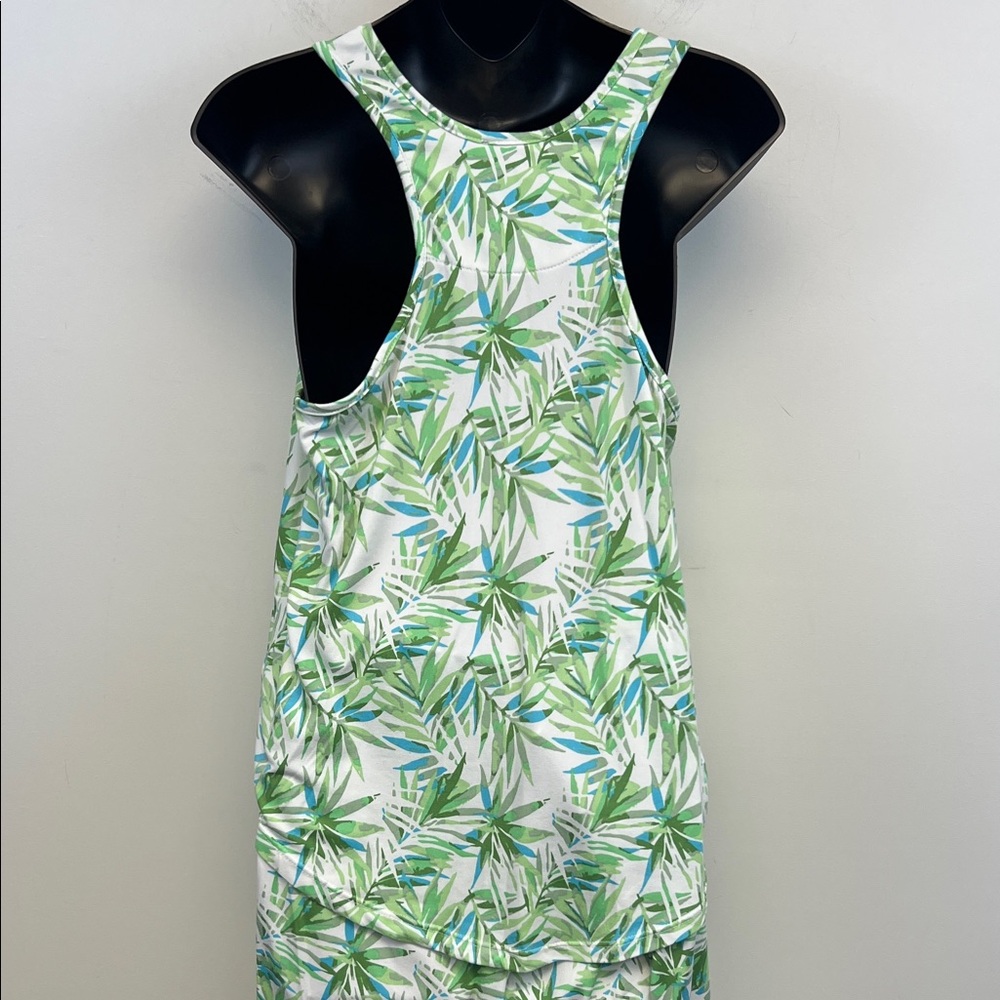 Cynthia Rowley Tropical Palm Leaves Green White and Blue Pajama set Size M - Picture 14 of 16